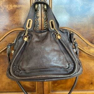 Rare!!Chloe lavender stitched M Paratay Calfskin